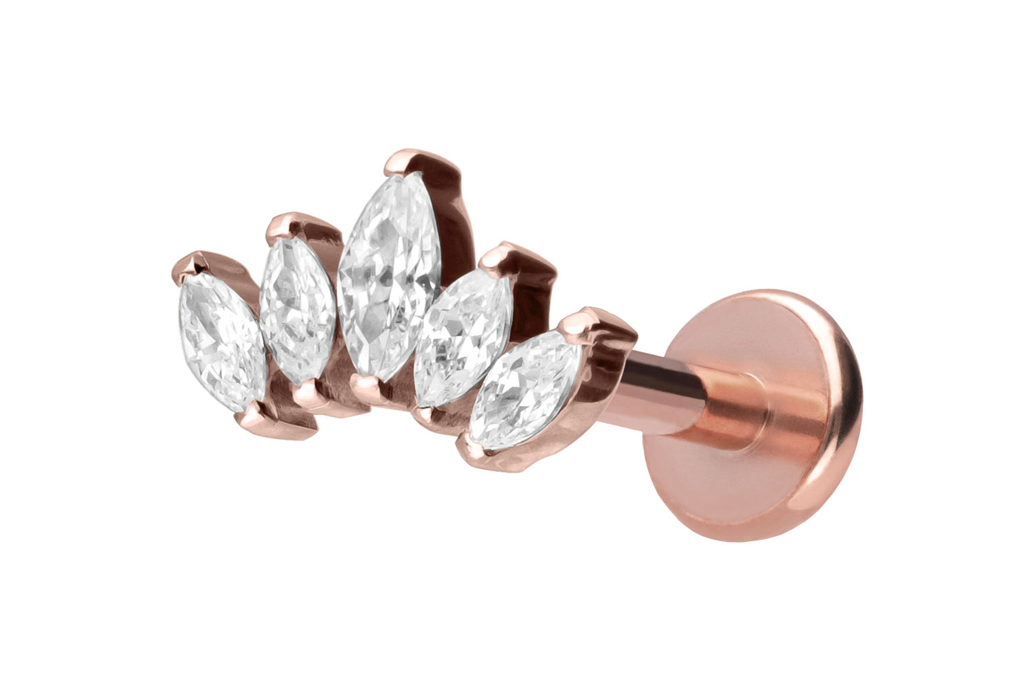 Titanium labret with push fit LOTUS BLOSSOM