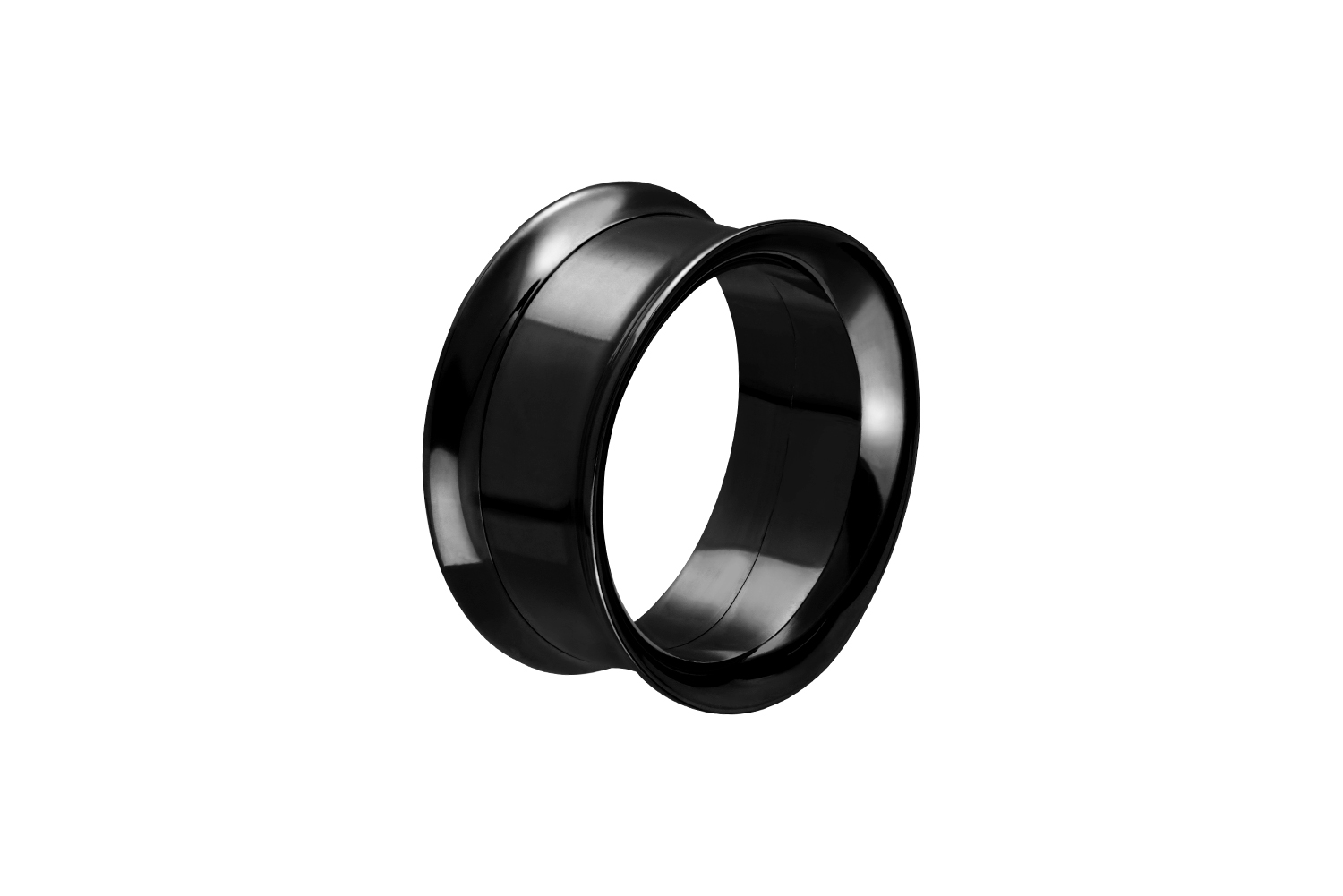 Surgical steel double flared tunnel