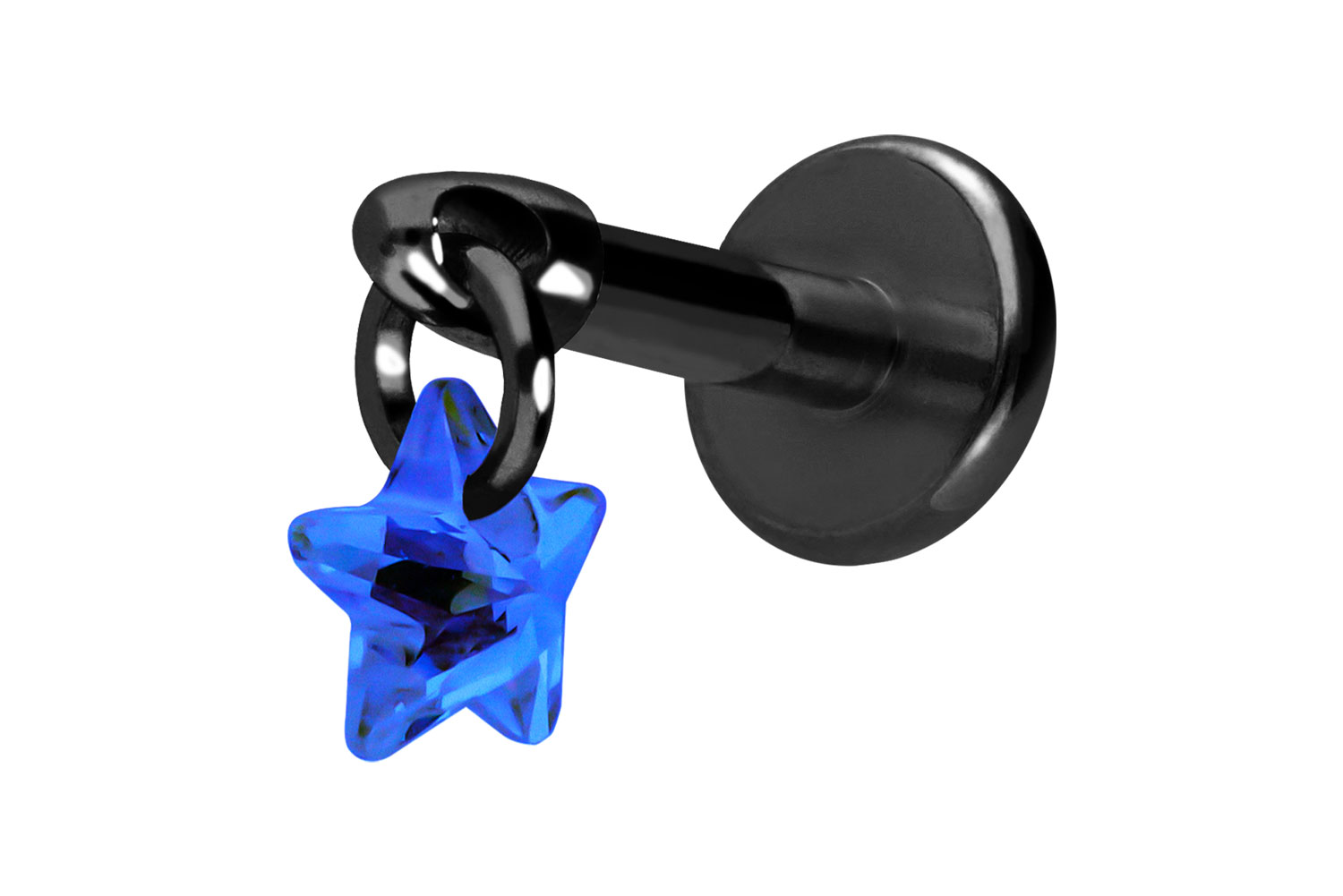 Titanium labret with internal thread CRYSTAL STAR