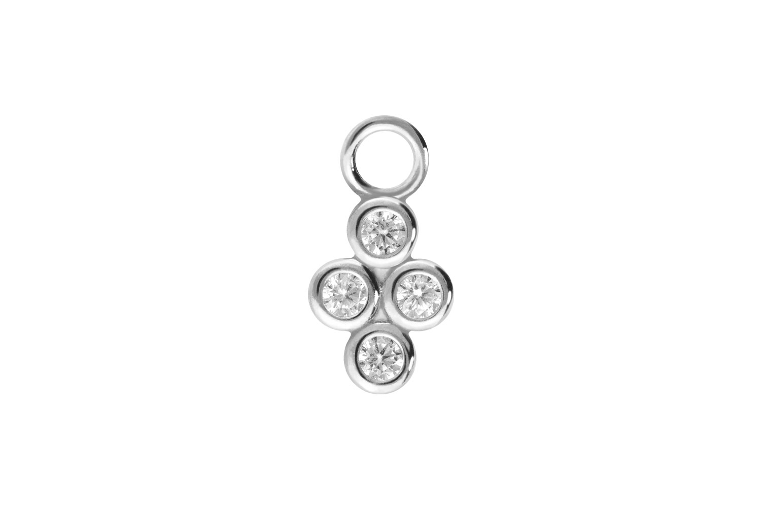 Surgical tseel pendant for clickers 4 SETTED CRYSTALS