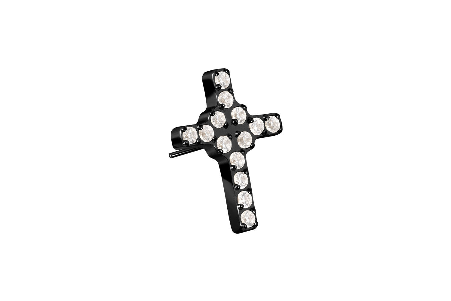 Titanium attachment with push pin CRYSTAL CROSS