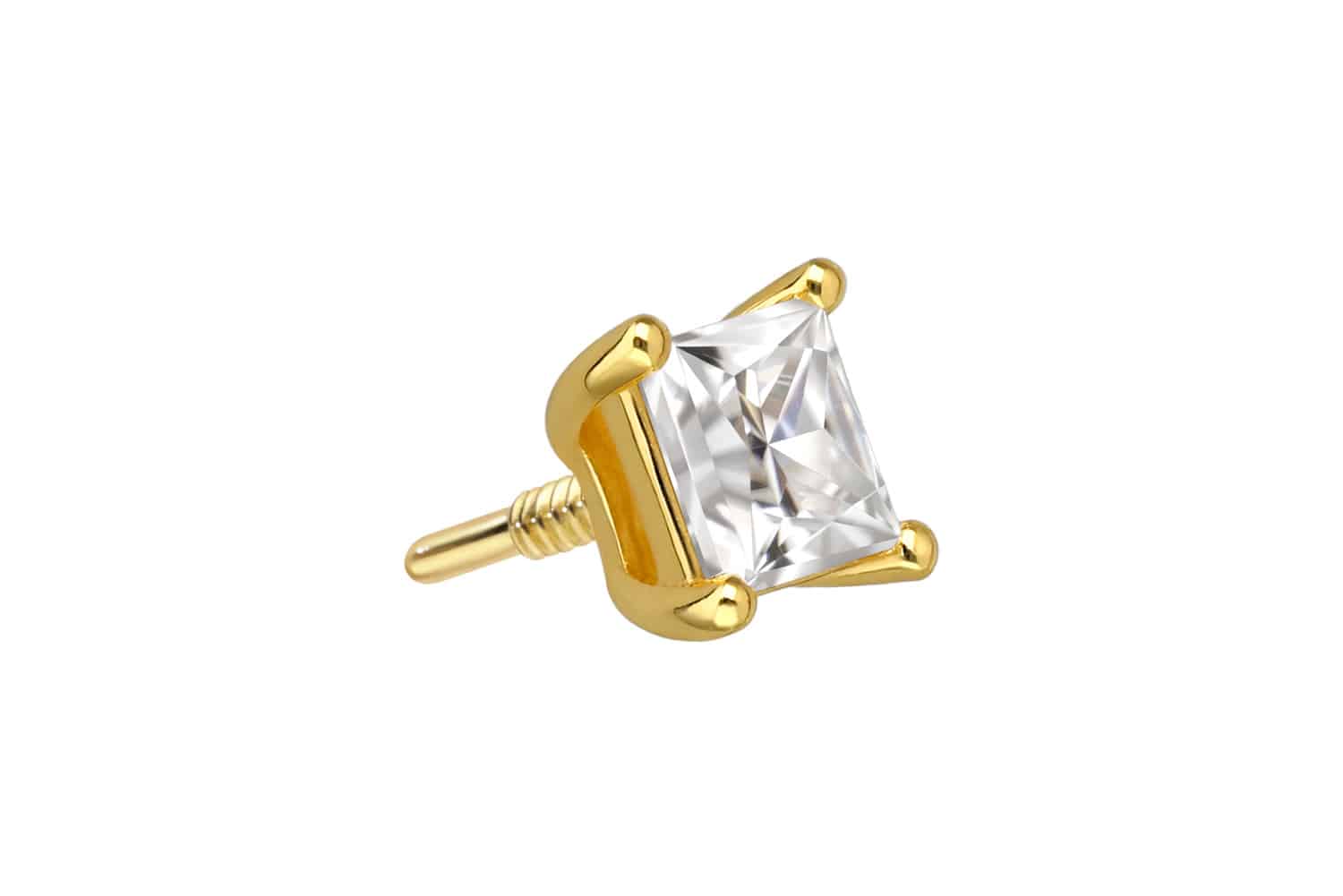 925 silver screw-in attachment with external thread MOISSANITE SQUARE