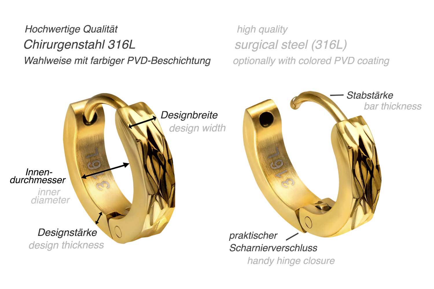 Surgical steel creoles DESIGN