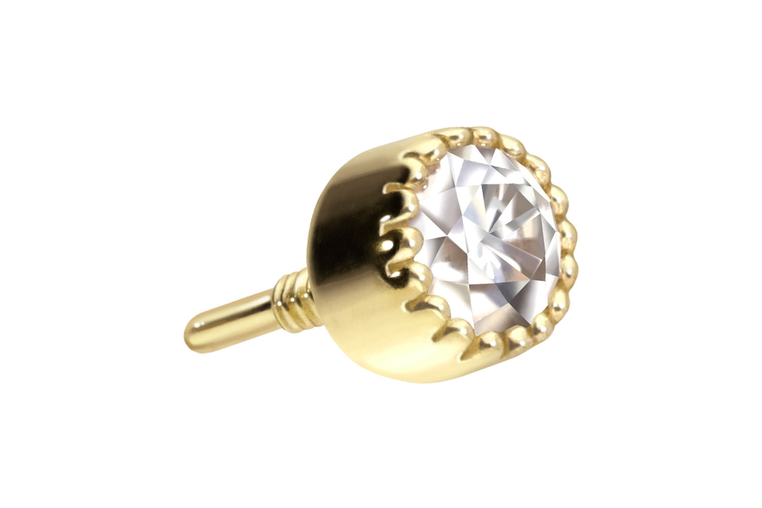 14 carat gold screw-in attachment with external thread MOISSANITE DISC