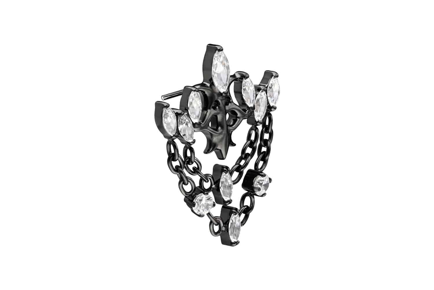 Titanium attachment with push pin GOTHIC CROWN + CHAINS