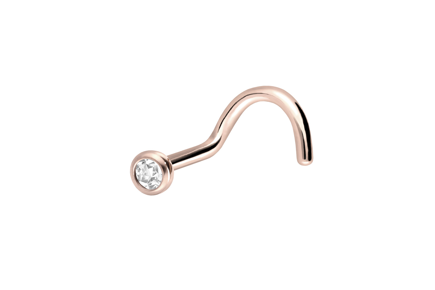 Titan Nasenstecker Spirale KRISTALL