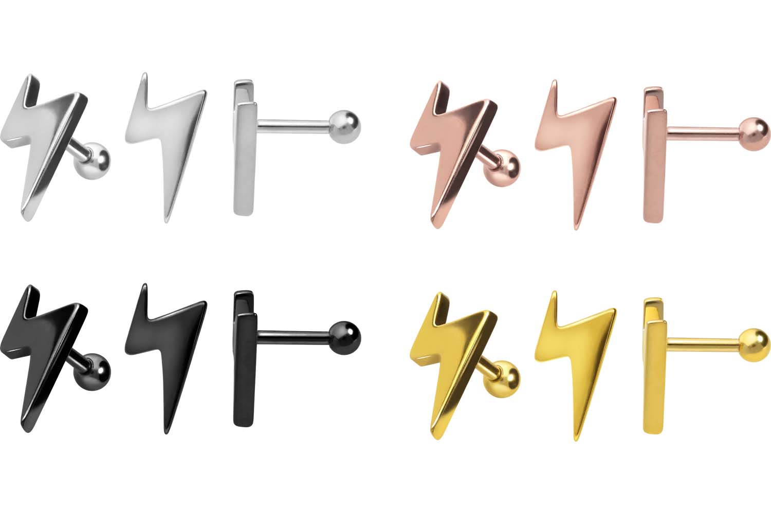 Surgical steel ear piercing LIGHTNING