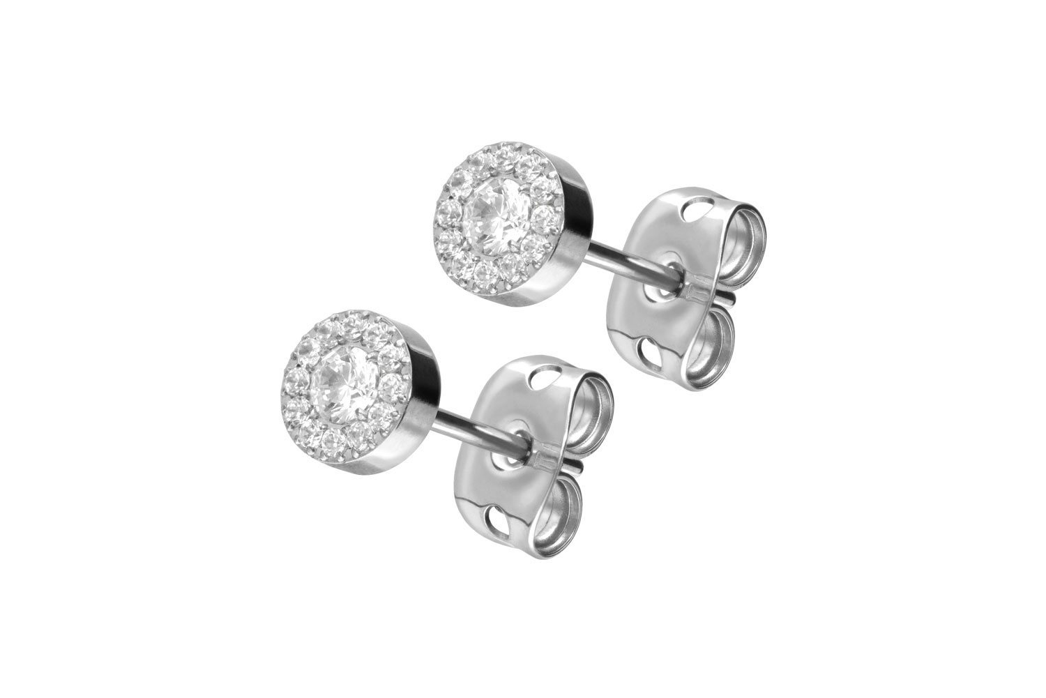 Titanium ear studs CRYSTAL DISC Titanium ear studs CRYSTAL DISC