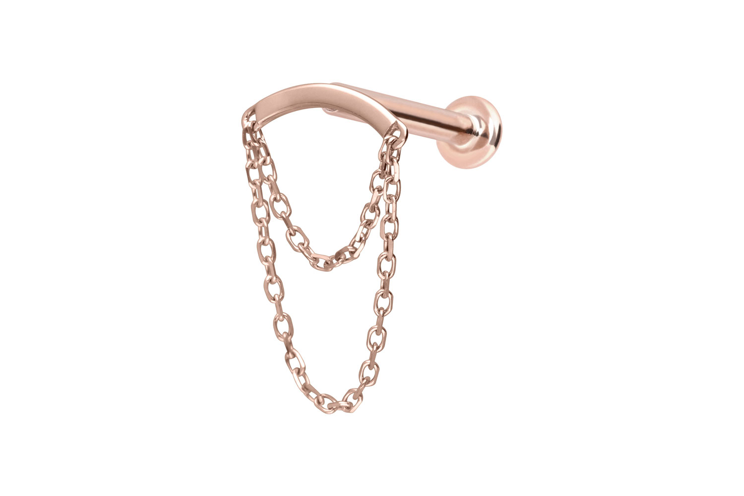 14 Karat Gold Labret mit Innengewinde BOGEN + 2 KETTEN