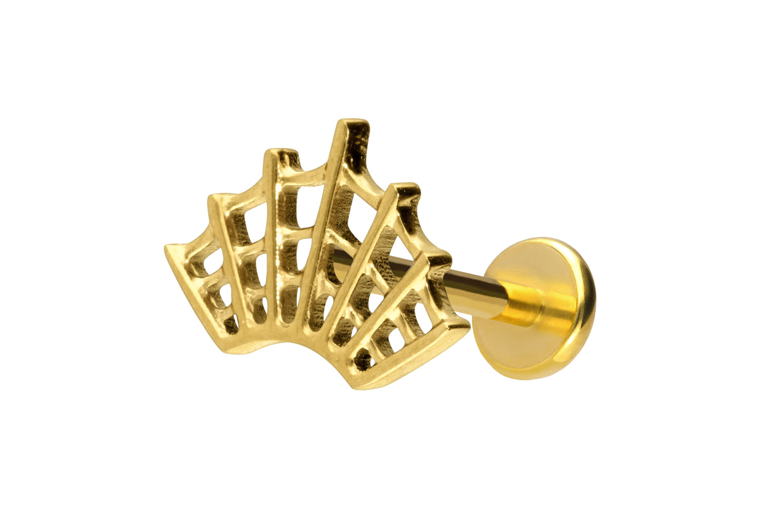 Titanium labret with push fit SPIDERWEB