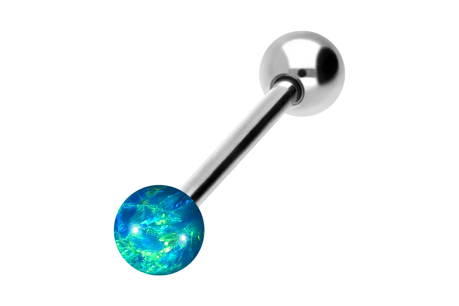 Titanium barbell SYNTHETIC OPAL + TITANIUM BALL