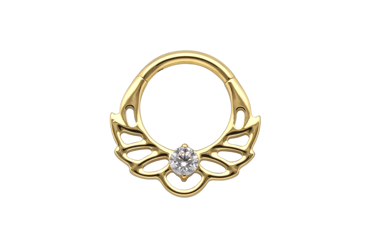 Titanium segment ring clicker LOTUS BLOSSOM