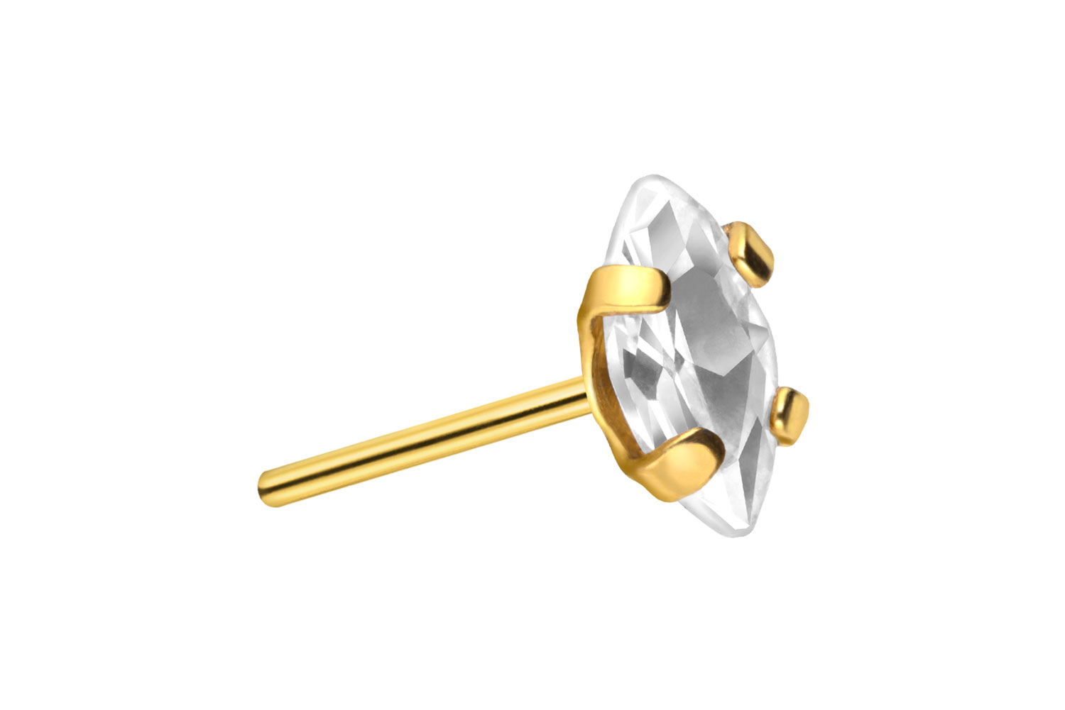 Titan Aufsatz mit Push Pin EINGEFASSTER KRISTALLTROPFEN