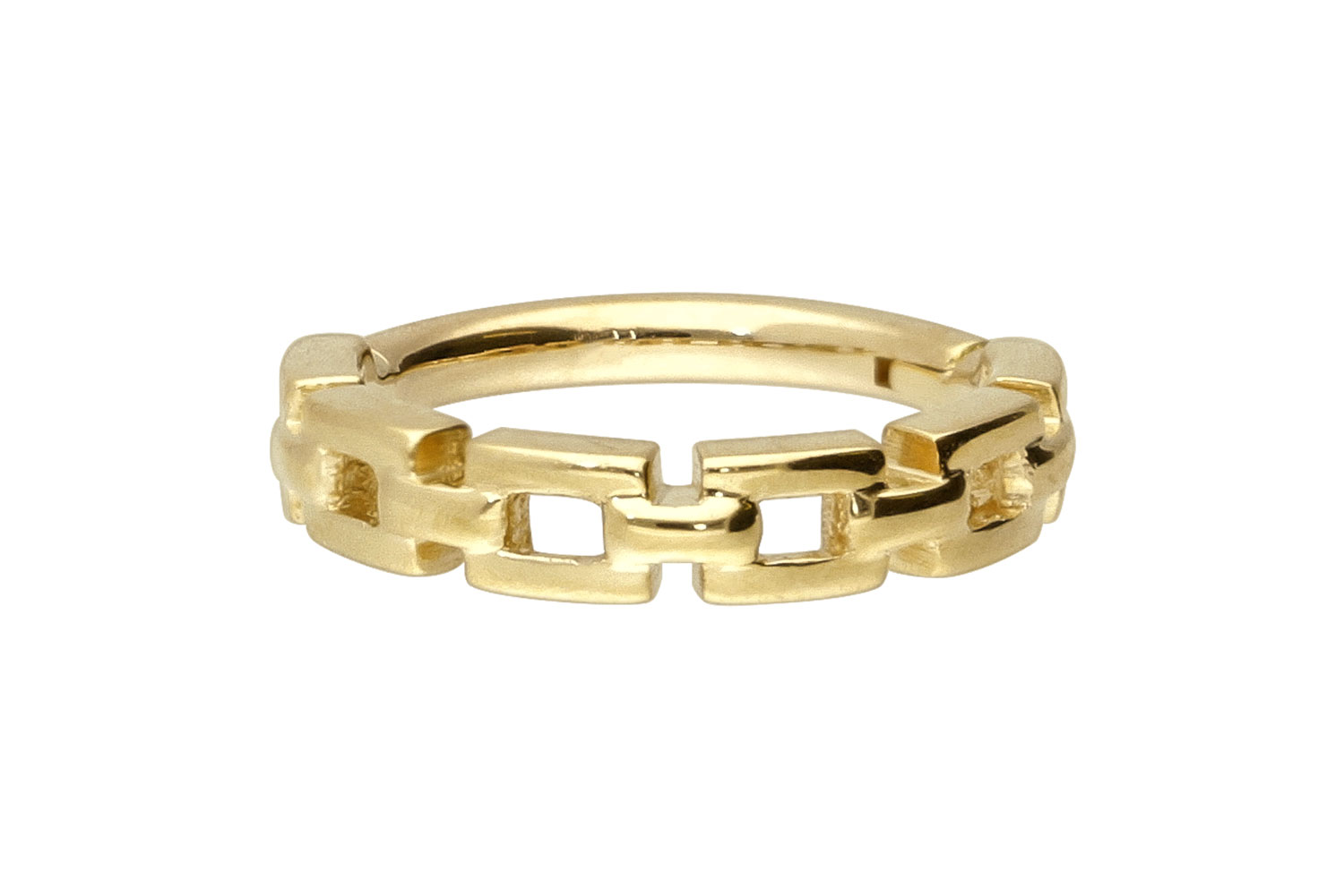 14/18 carat gold segment ring clicker CHAIN DESIGN
