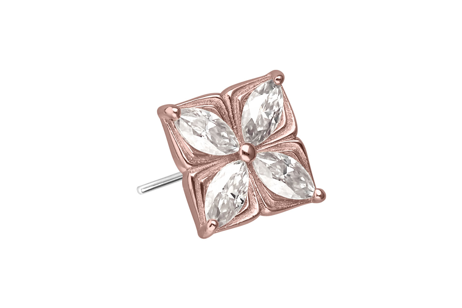 14 carat gold attachment with titanium push pin MOISSANITE FLOWER