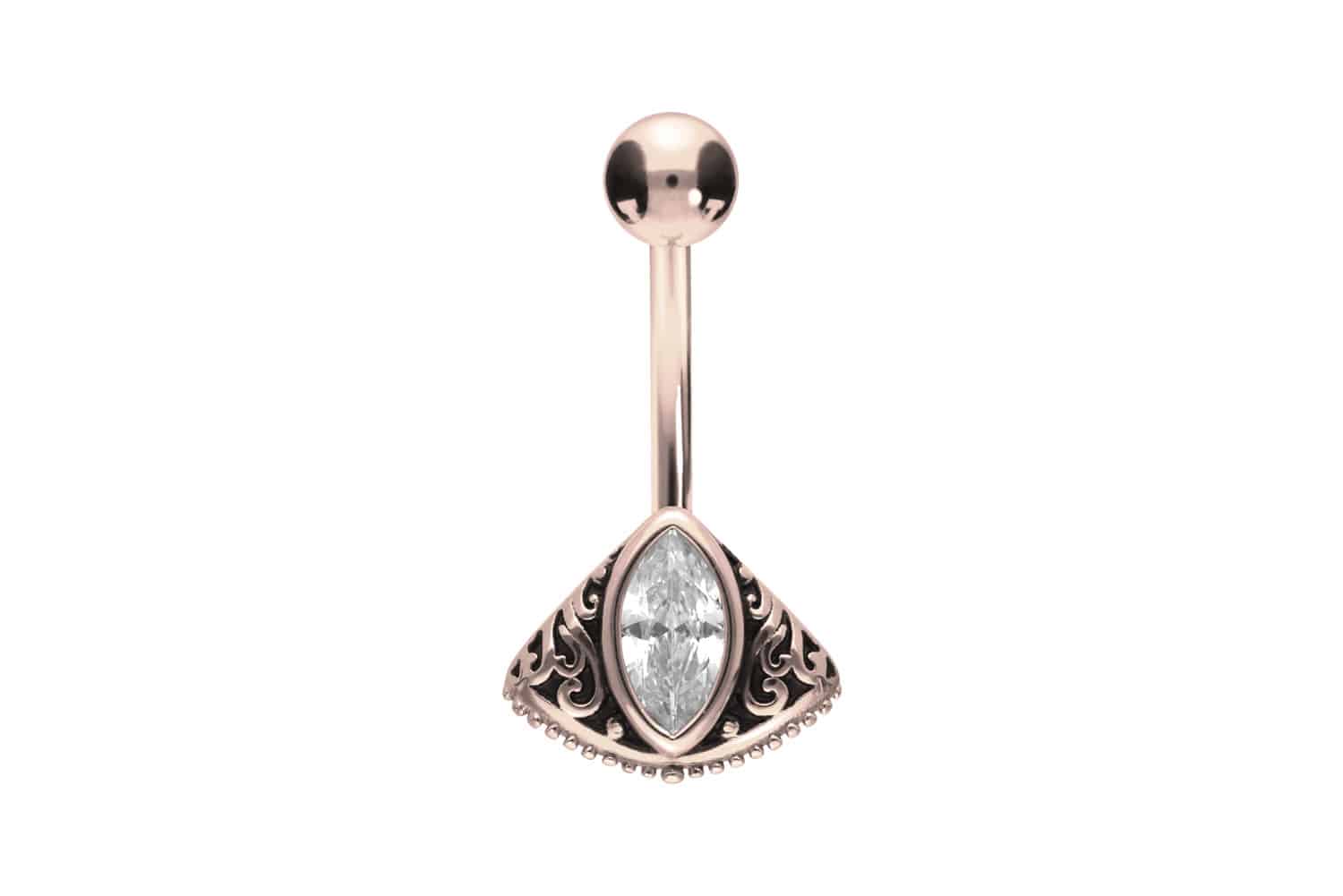 Surgical steel bananabell CRYSTAL DROP + FAN
