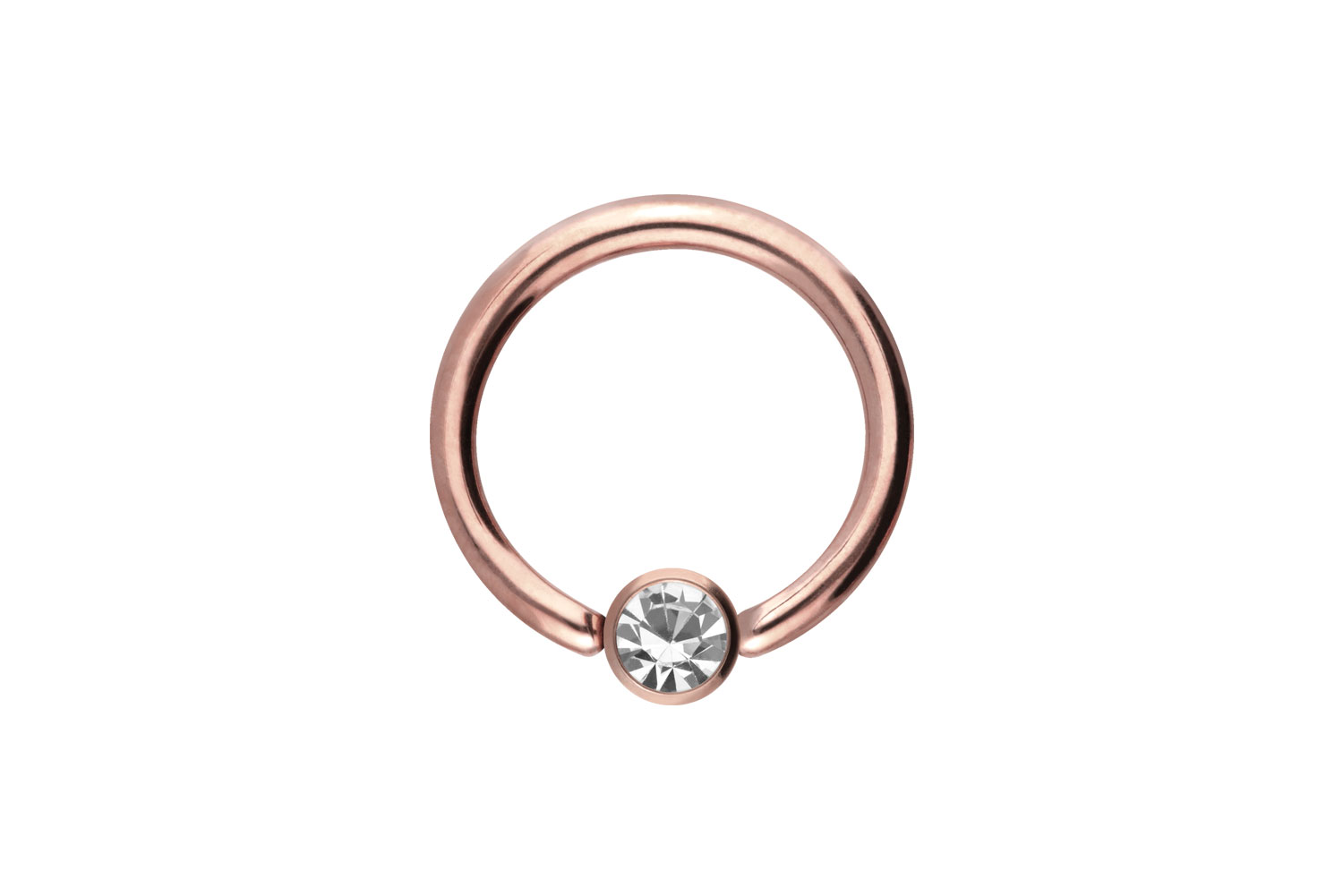 Surgical steel ball closure ring DISC + CRYSTAL