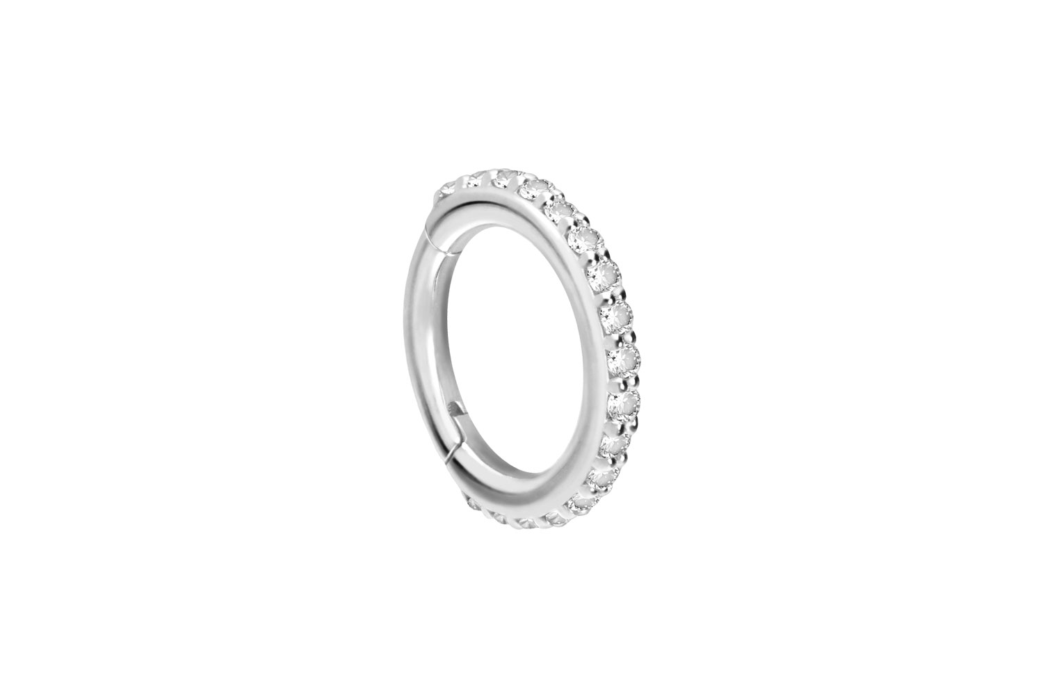 18 Karat Gold Segmentring Clicker EINGEFASSTE KRISTALLE