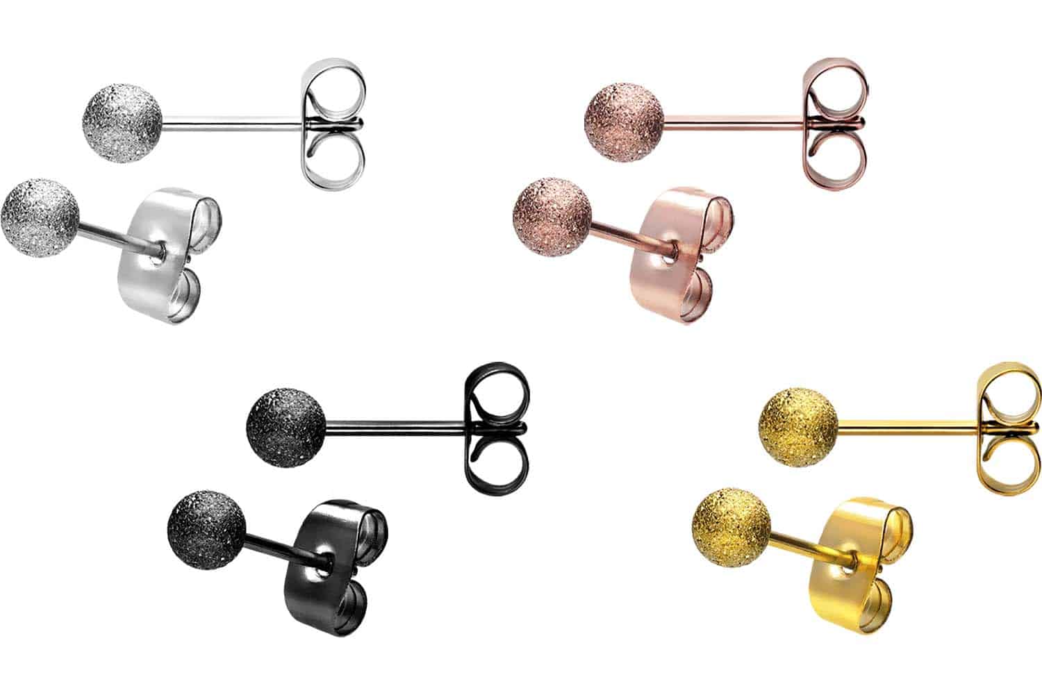 Surgical steel ear studs DIAMOND LOOK