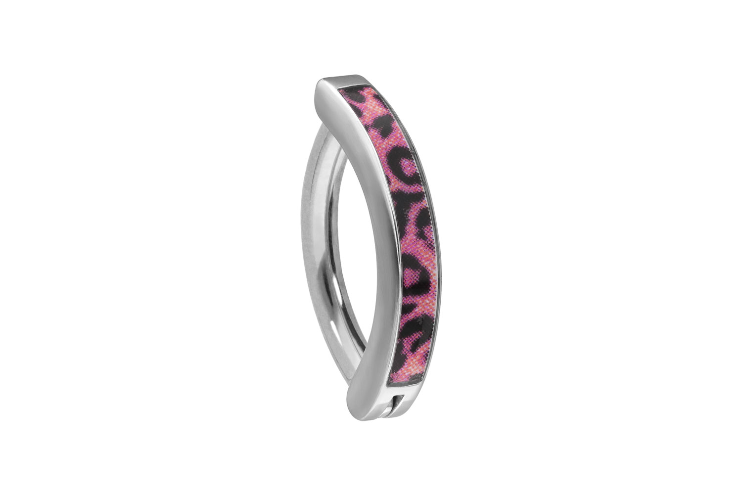 Titanium belly button clicker ARCH + LEOPARD