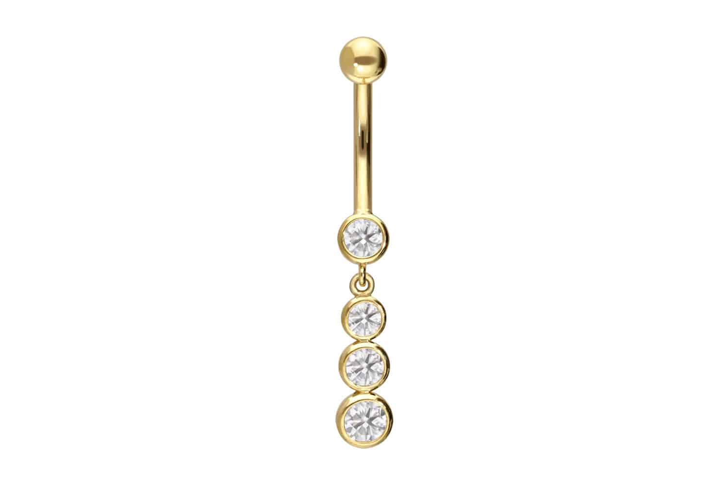 14/18 Karat Gold Bananabell 4 MOISSANITE