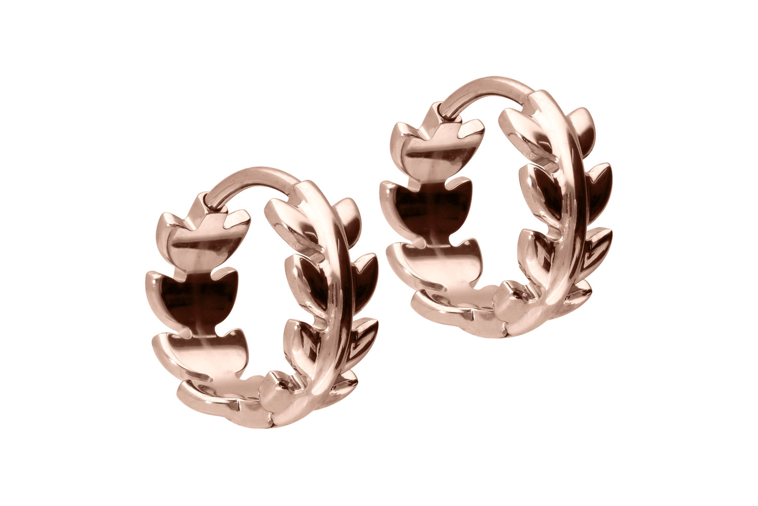 Surgical steel ear clicker creoles LEAVES