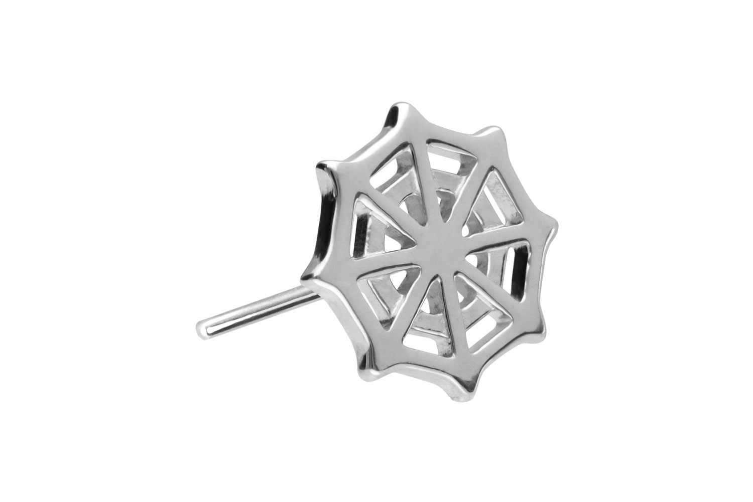 14 Karat Gold Aufsatz mit Titan Push Pin SPINNENNETZ
