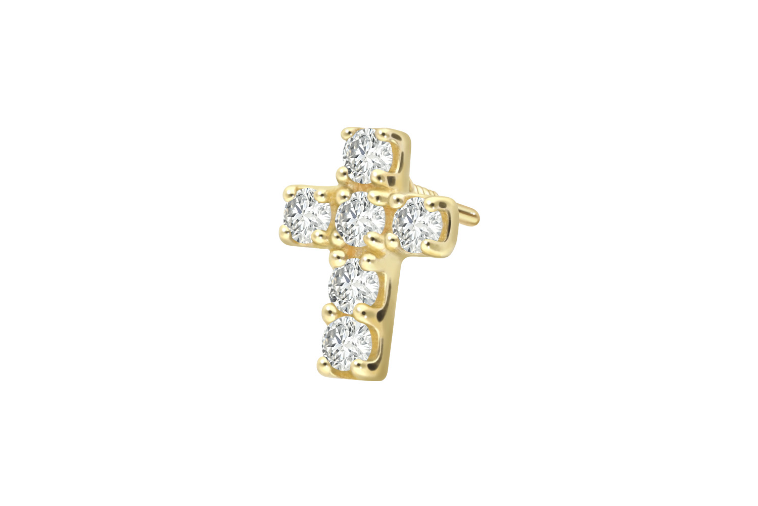 18 carat gold screw-in attachment with external thread DIAMOND CROSS