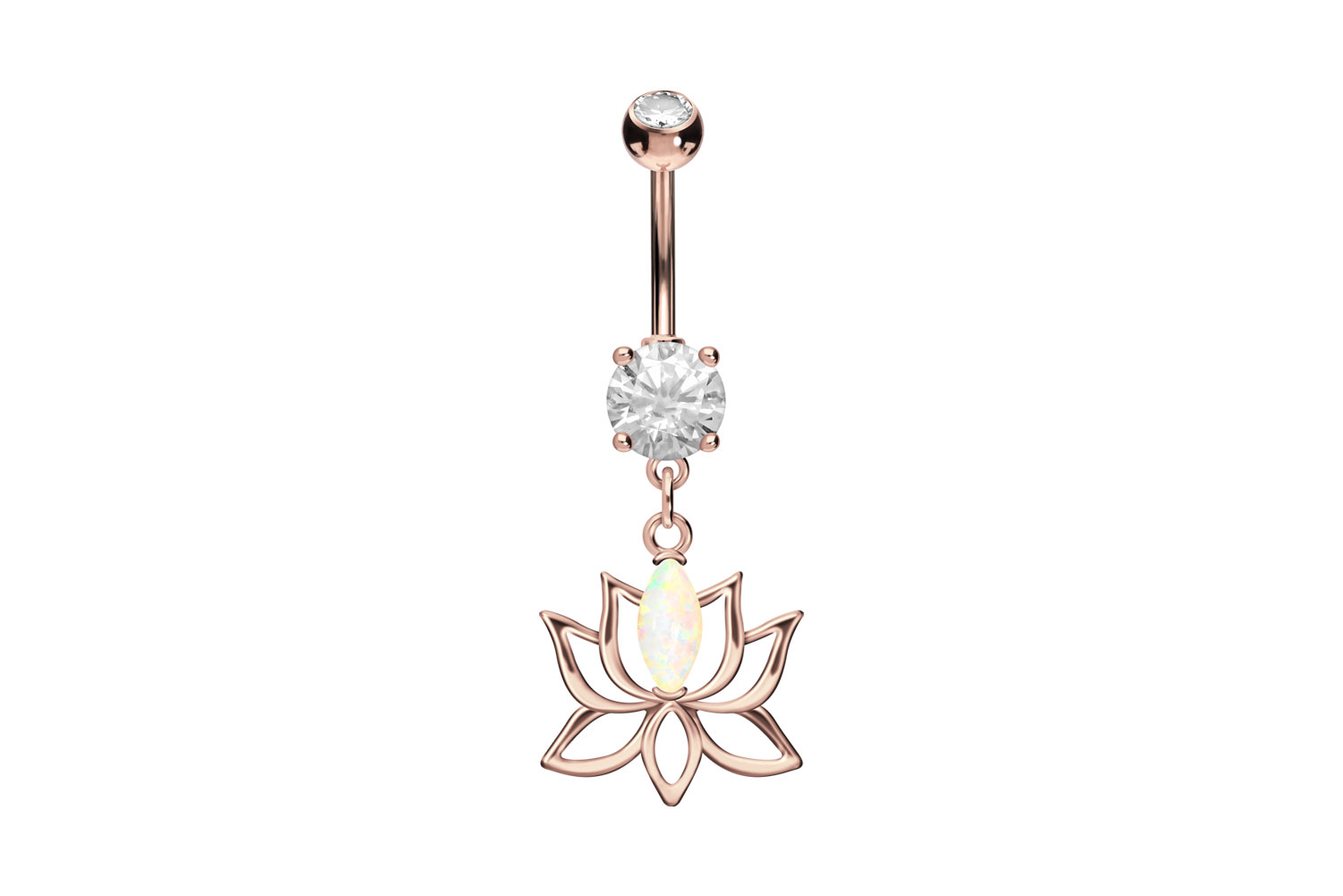Surgical steel bananabell LOTUS BLOSSOM + SYNTHETIC OPAL