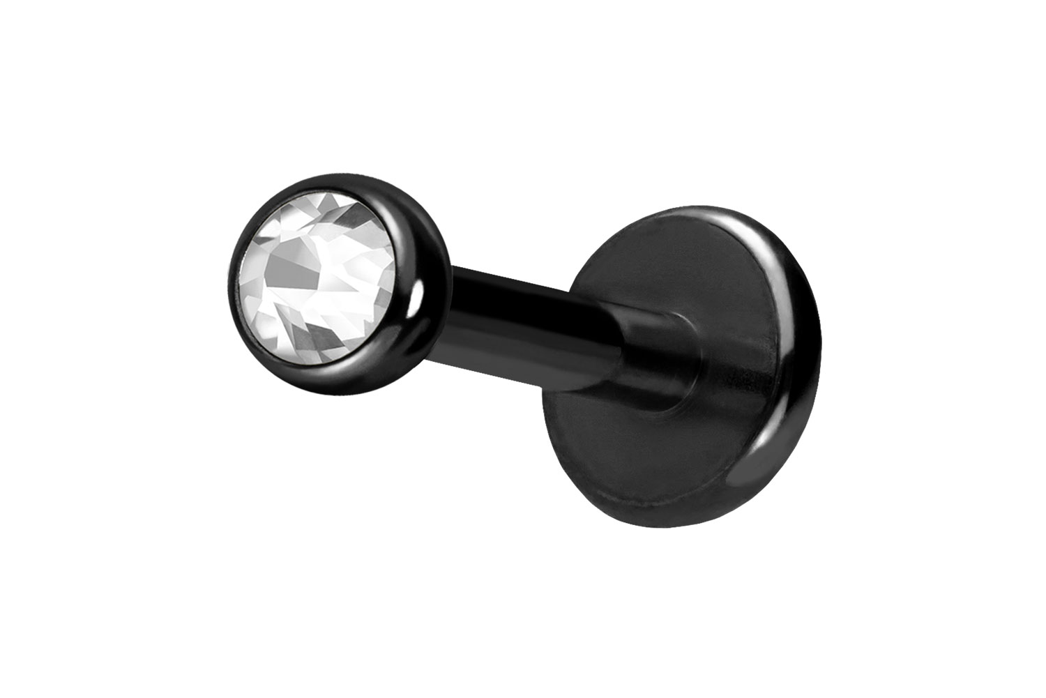 Titan Labret mit Push Fit KRISTALL