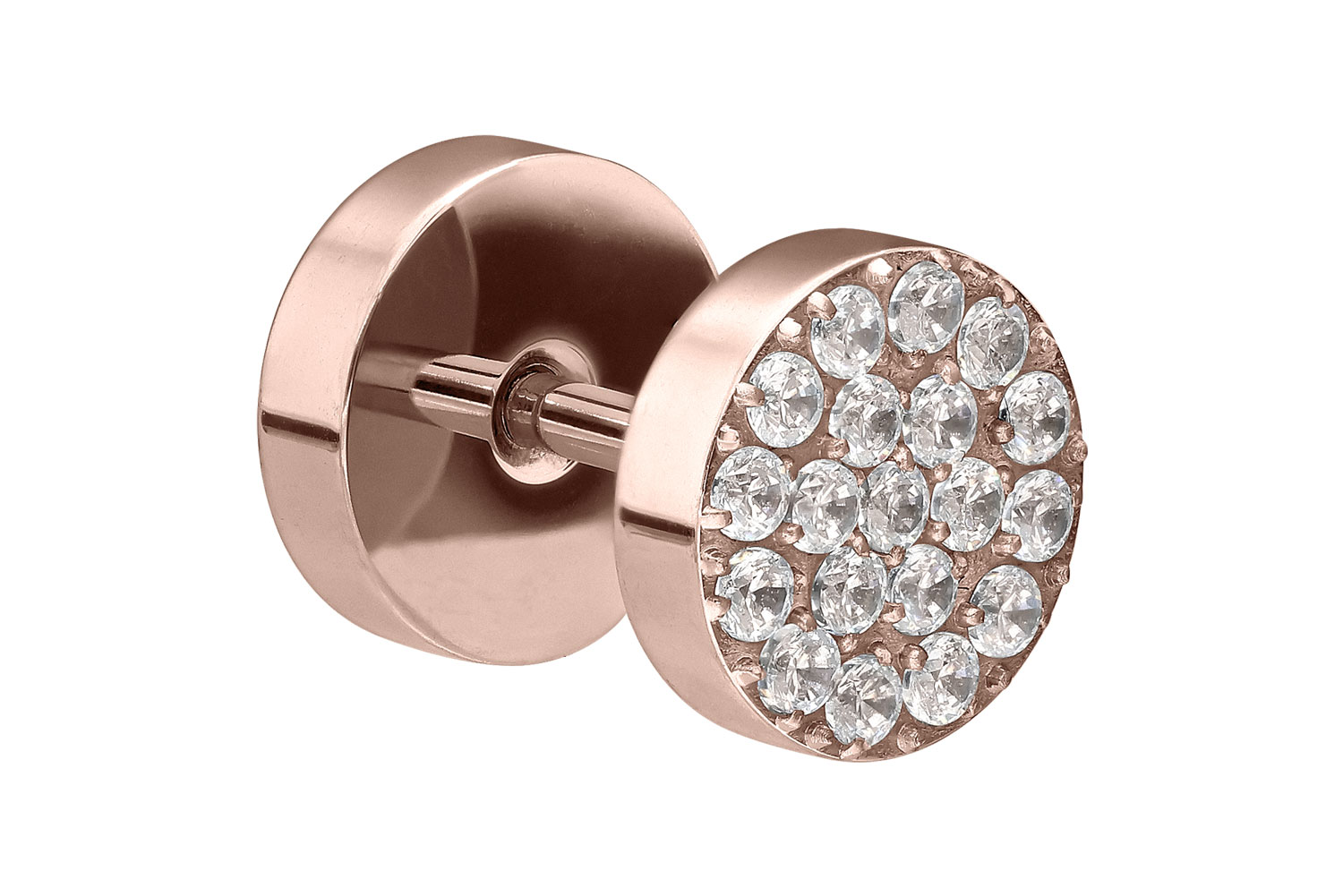 Surgical steel fake plug CRYSTALS