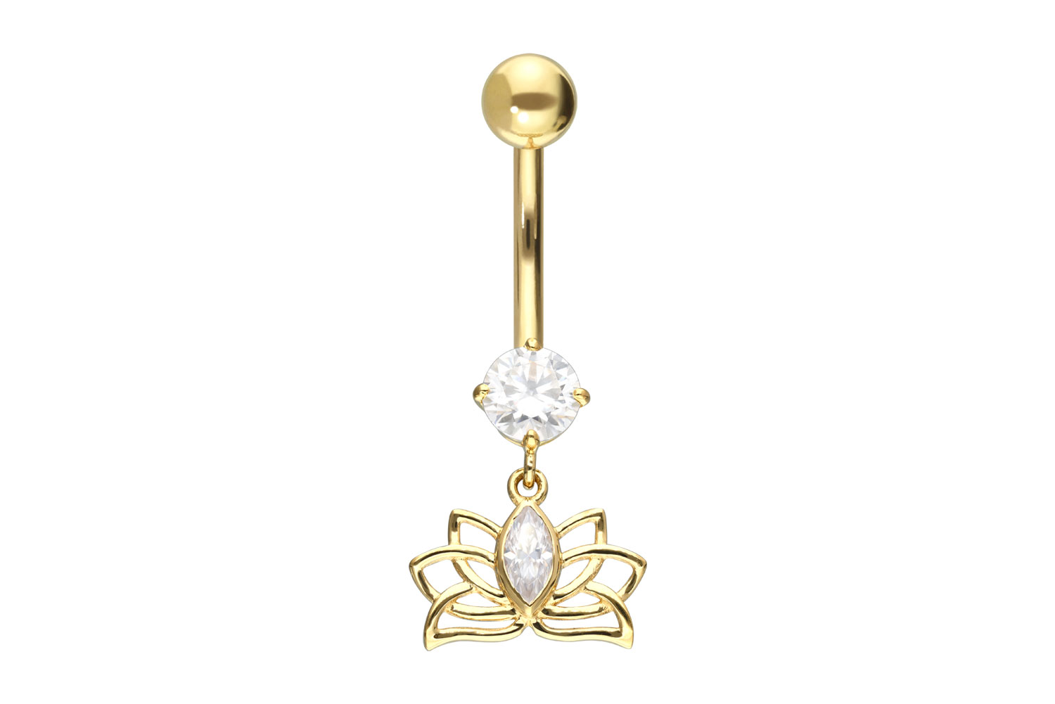 18 Karat Gold Bananabell MOISSANIT + LOTUSBLÜTE
