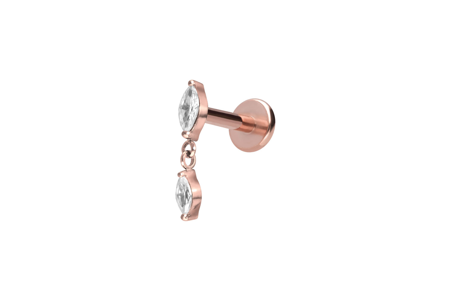 PIERCINGLINE Piercing Stecker Titan Labret mit Innengewinde 2 KRISTALLTROPFEN - Bild 17 von 37
