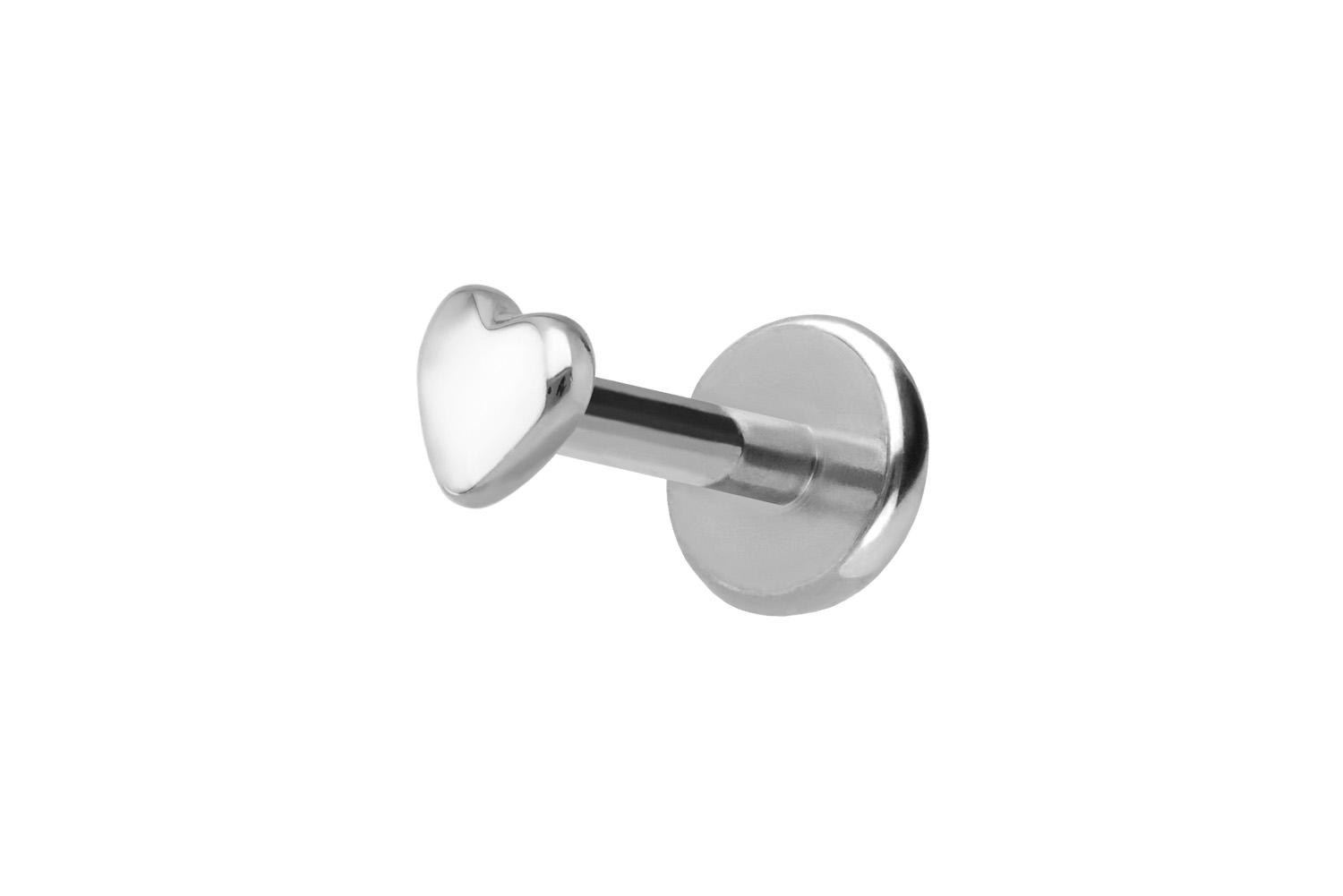 Titan Labret mit Innengewinde + 925er Silber Aufsatz HERZ