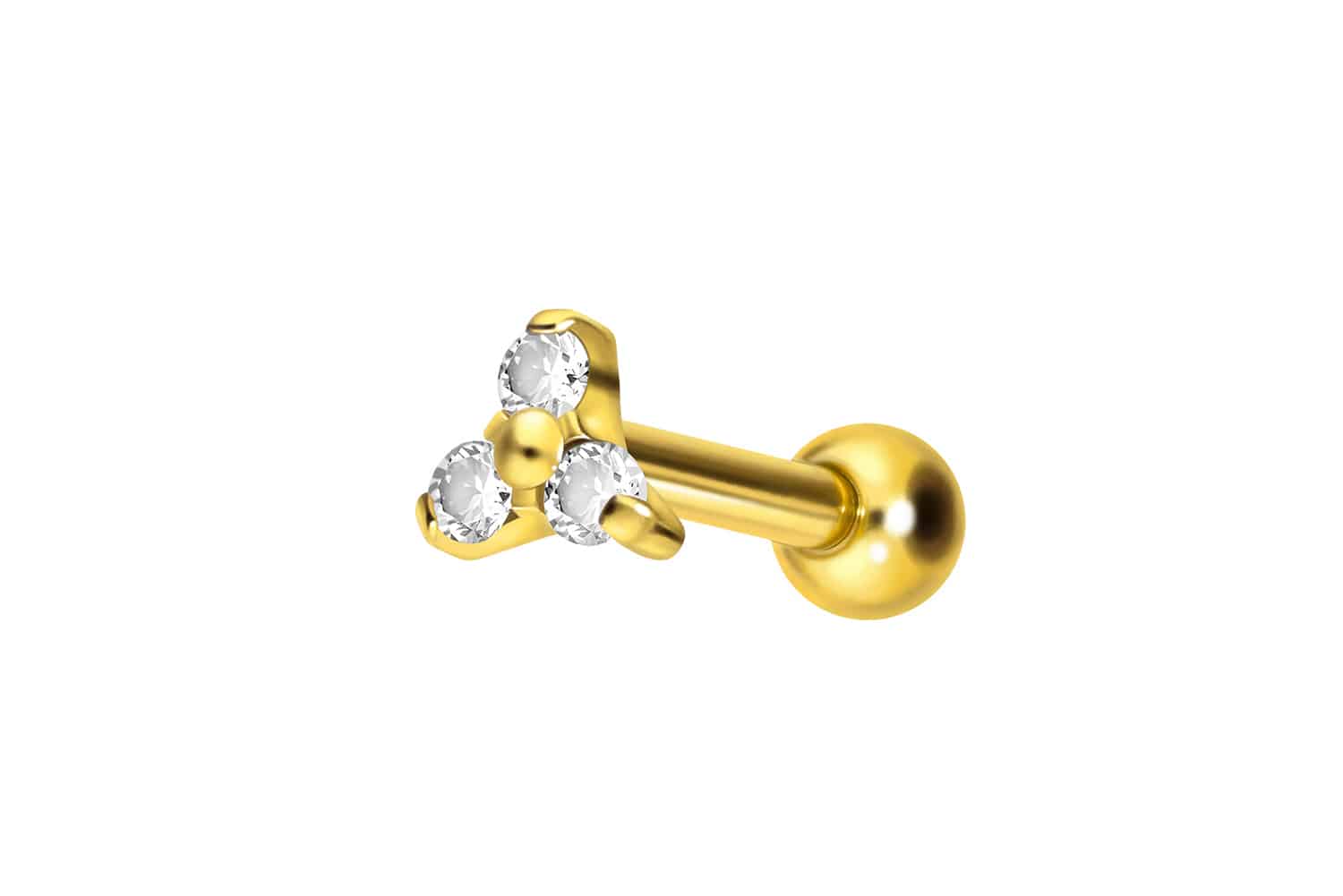 Titan Ohrpiercing mit Innengewinde KRISTALLBLUME
