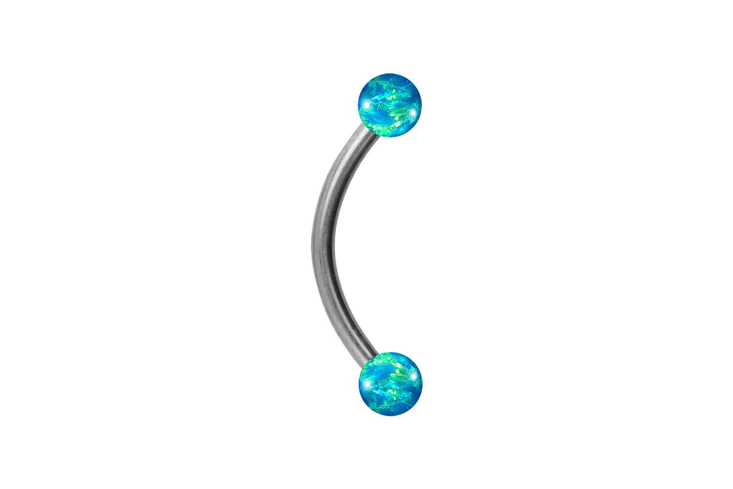 Surgical steel banana SYNTHETIC OPAL