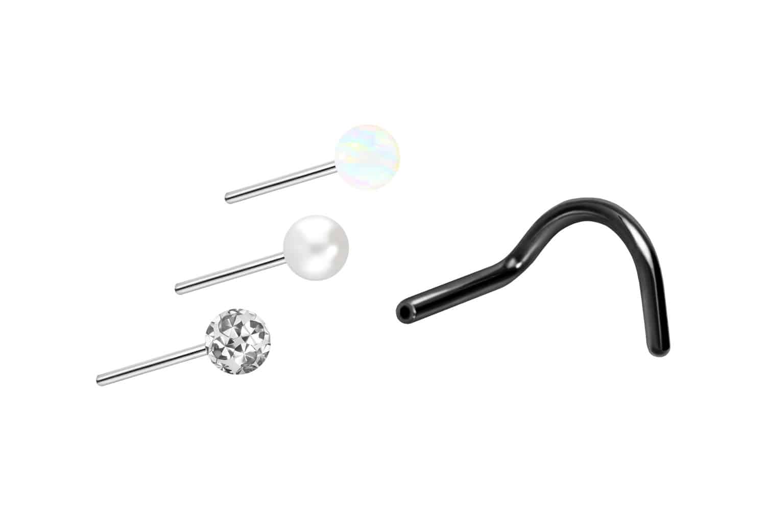 Titan Nasenstecker Spirale mit Push Fit AUFSATZ MIX
