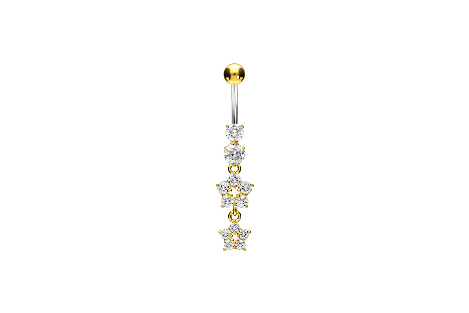 Titanium bananabell with 925 silver design 2 CRYSTAL FLOWERS
