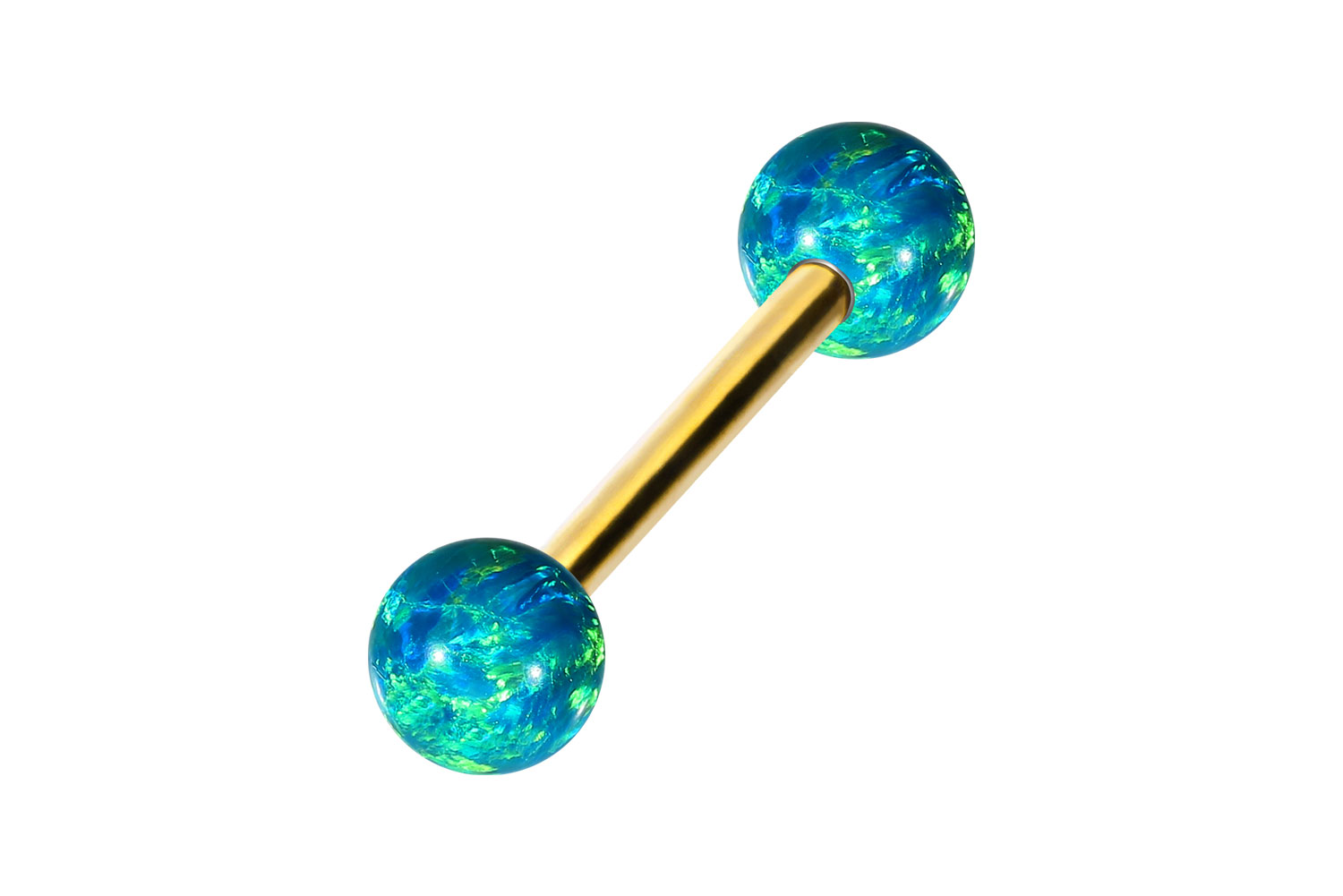 Surgical steel barbell SYNTHETIC OPALS Surgical steel barbell SYNTHETIC OPALS