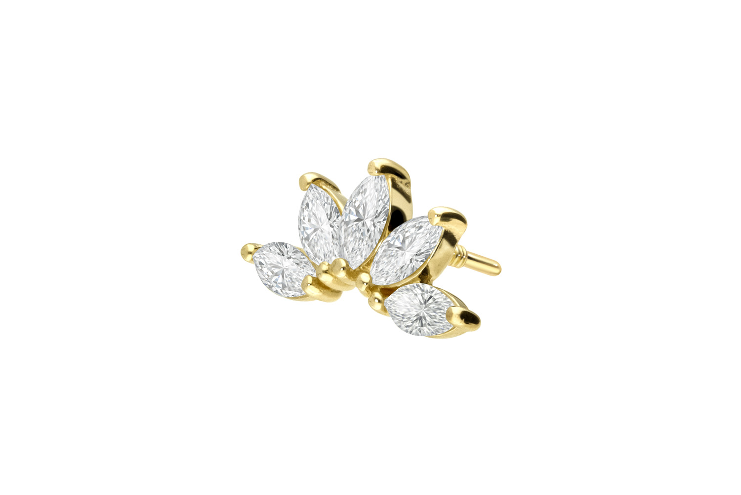 18 Karat Gold Schraubaufsatz mit Außengewinde DIAMANT-LOTUSBLÜTE
