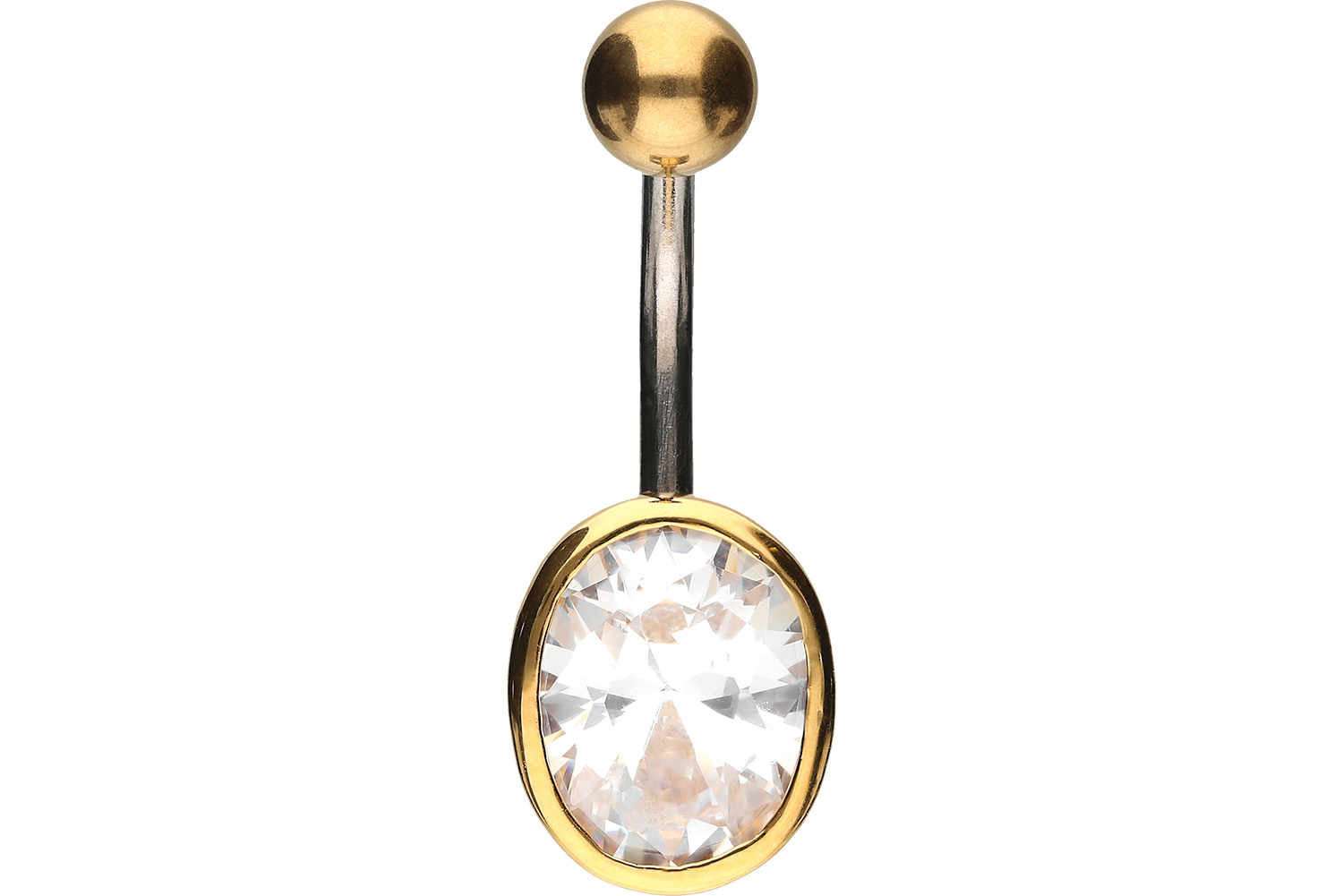 Titan Bananabell mit 925er Silber-Design GROSSER KRISTALL