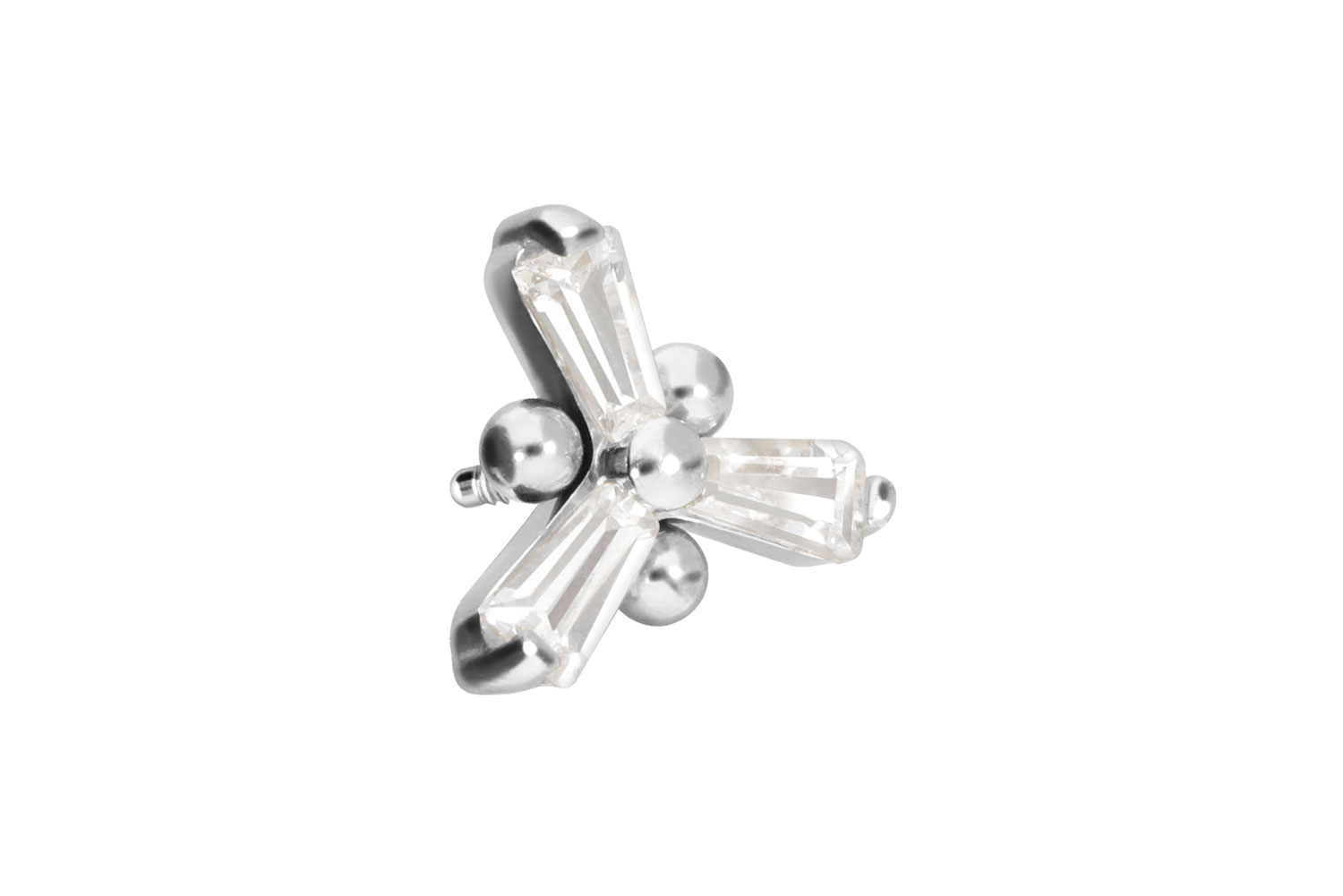 Titanium screw-in attachment with external thread CRYSTAL FLOWER