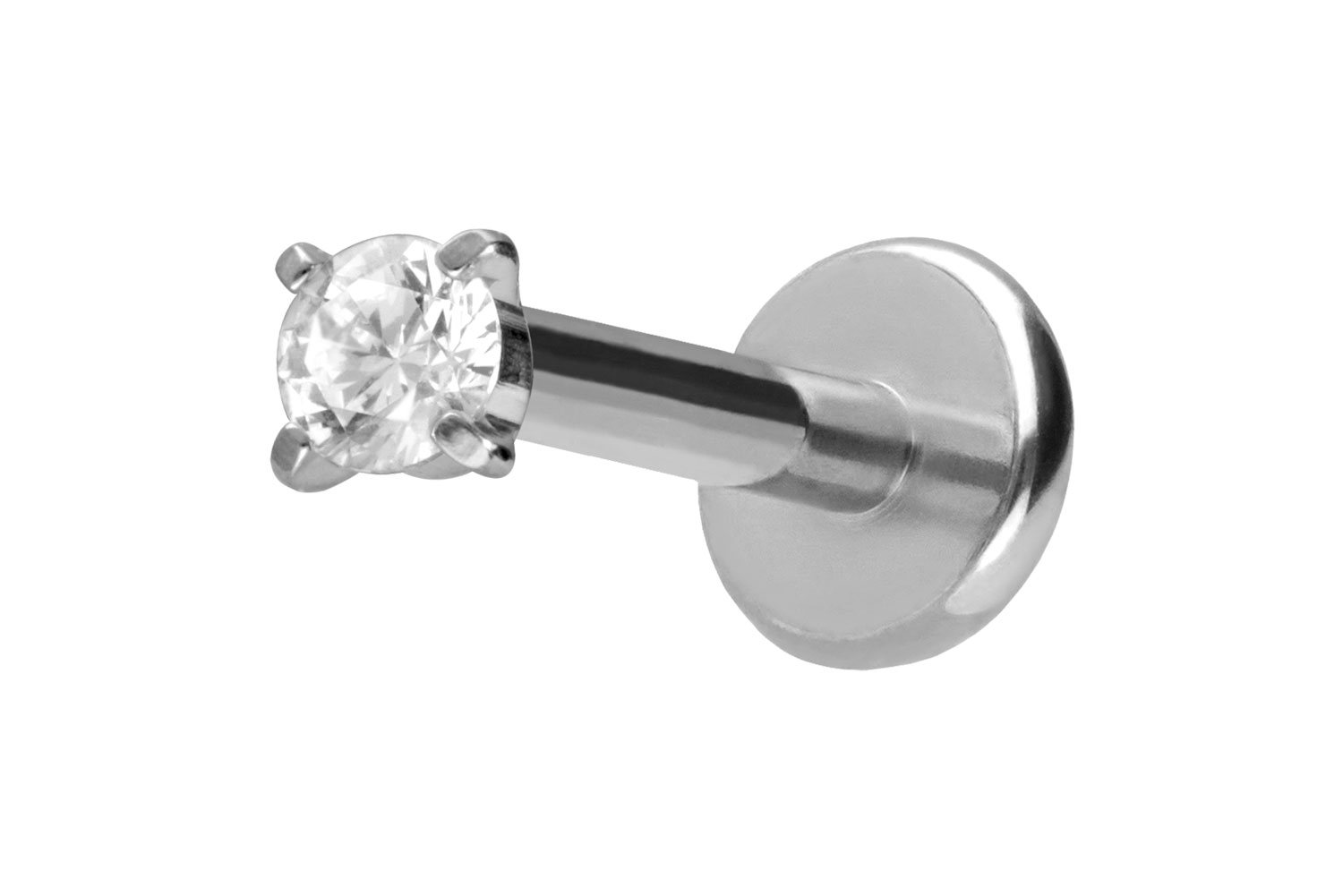 Titan Labret mit Push Fit EINGEFASSTER KRISTALL