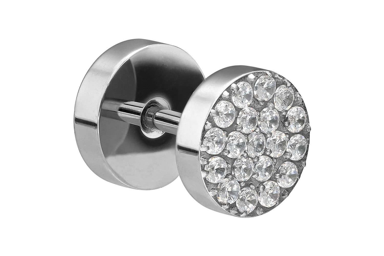 Surgical steel fake plug CRYSTALS