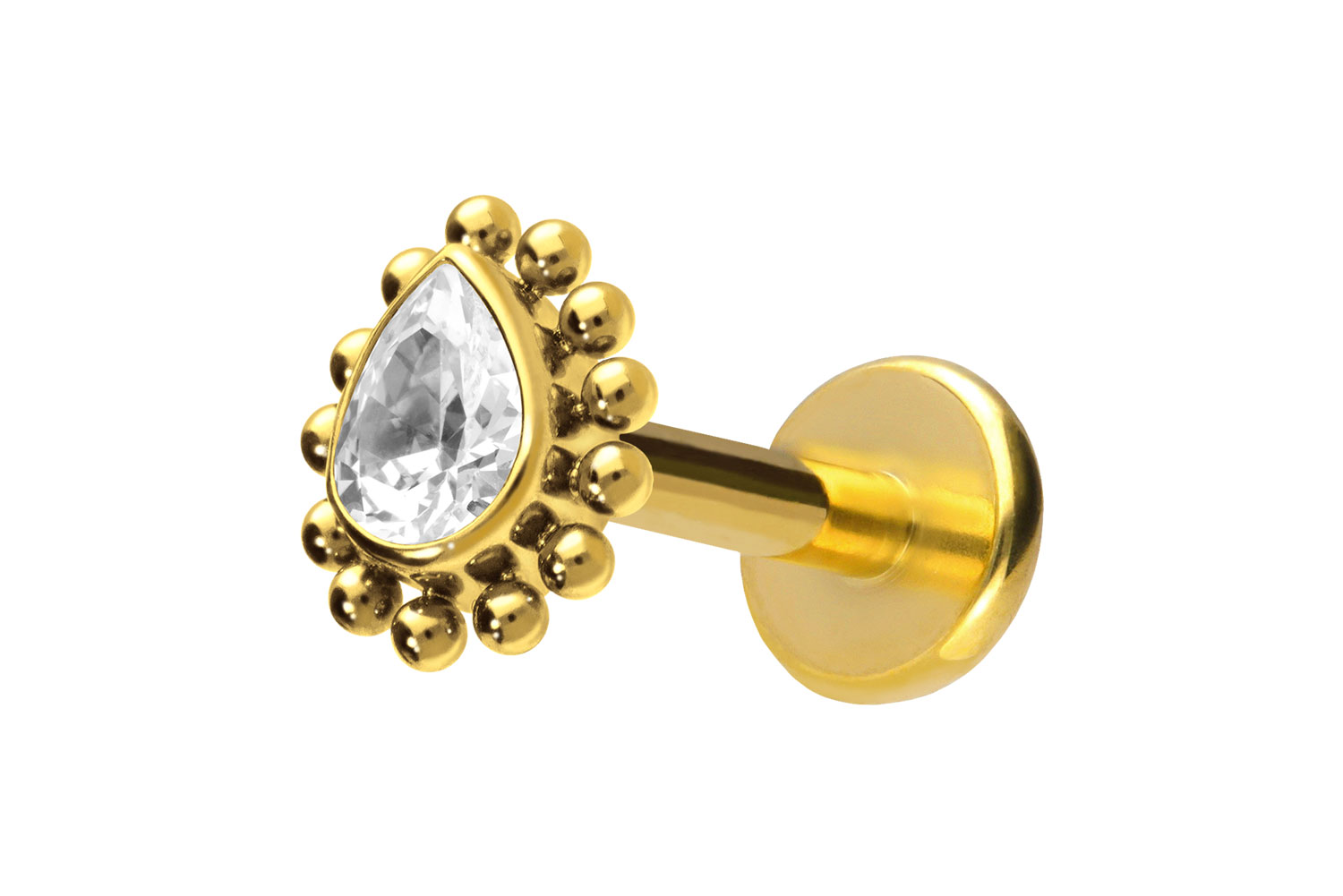 Titan Labret mit Push Fit KRISTALLTROPFEN + KUGELN