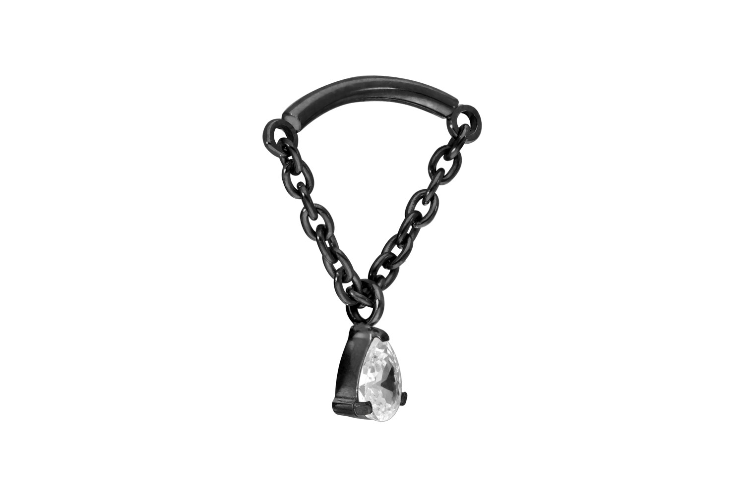 Titanium screw-in attachment with external thread ARCH + CHAIN + CRYSTAL DROP