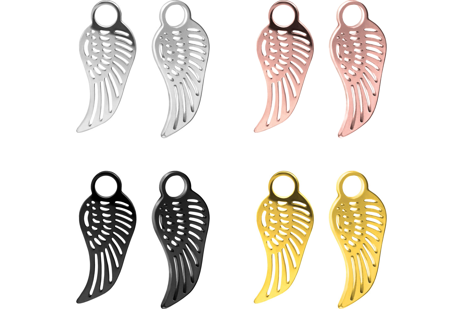 Surgical steel pendant for clickers WING