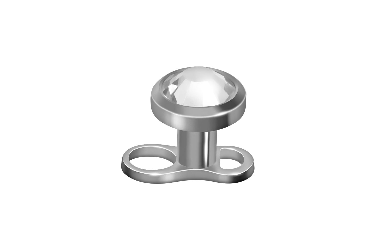 Titanium mini dermal anchor DISC + CRYSTAL