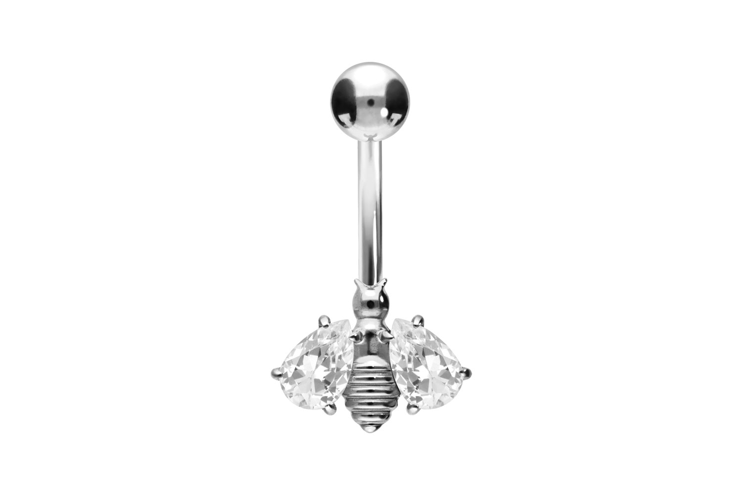 Titanium bananabell with internal thread CRYSTAL BEE
