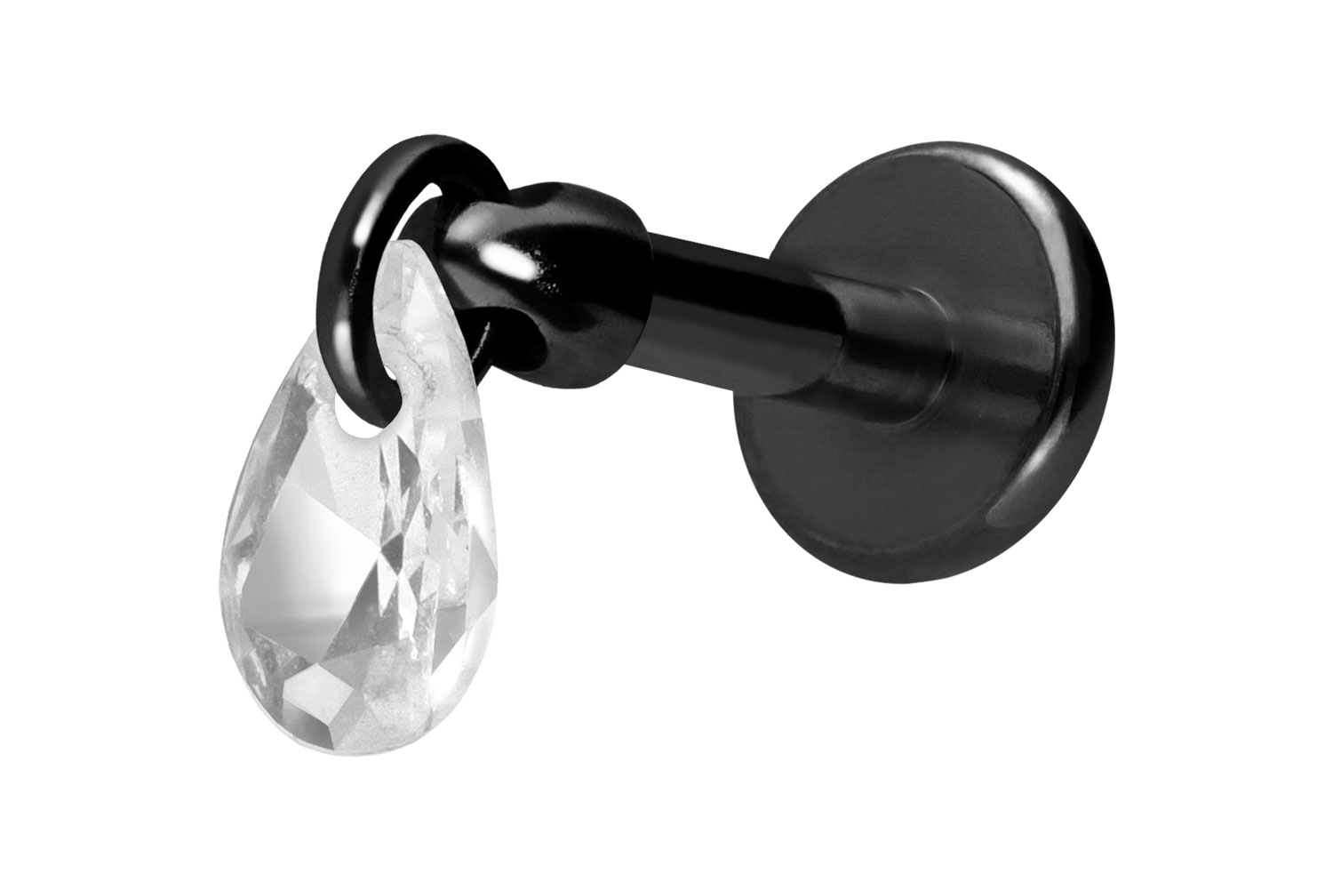 Titanium labret with internal thread CRYSTAL DROP